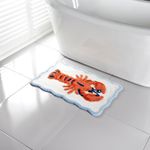 Isle Life Vibrant Lobster Design Bath Mat A Supersoft Bathroom Mat - 50 x 80cm