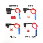 5Pcs 12V Car Add-A-Circuit Fuse Tap Adapter ATM APM Mini Micro Fuse Blade Holder