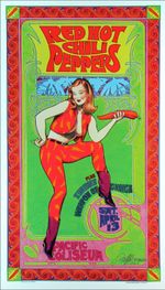 Red Hot Chili Peppers Poster Pacific Coliseum 1996 Litho Hand-Signed Bob Masse