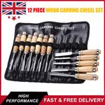 12 Pcs Wood Carving Hand Chisel Tool Set Professional DIY Woodworking Gouges Kit