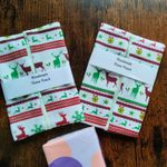 2 Pack New handmade  pocket tissue pouch holder reuse traditional Christmas