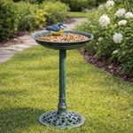 63cm Garden Bird Bath Traditional Resin Large Feeding Station Outdoor Decor