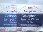 Cellophane Jam Pot Circles 1lb 2Lb Covers x100 Preserve Chutney Pickle Marmalade