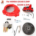 For Honda GX160 GX200 6.5HP Engine Electric Start Kit Starter Flywheel Switch US