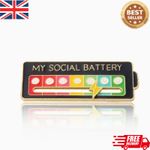 Interactive Social Battery Mood Attitude Tracker Brooch Pin Enamel Badge Gift UK