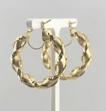 9ct Yellow Gold 30mm Chunky Twisted Hoop Earrings - Hallmarked