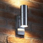 Auraglow Dusk Till Dawn Sensor Stainless Steel Up & Down Outdoor Security Light