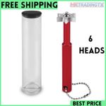 Golf Club Groove Sharpener with 6 Heads, Re-Grooving Tool and Cleaner for Restor
