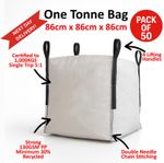 50 Pack FIBC Bulk Bags 1 Tonne Dumpy Builders Garden Waste Rubble