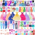 50Pcs Barbie Doll Clothes Bundle Dresses Shoes Set and Accessories Girl Toy Gift