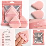 BRONTE Makeup Powder Puffs 2 Pack | Soft Triangle Face Puffs | Pink