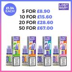 MARY LIQ Lost Mary E-liquid Nic Salt 10ml Vape Juice 20mg 50VG/50PG Mix & Match