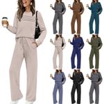 UK Women's Ladies Casual Loose 2PCs Set Tracksuit Tops Pocket Pants Loungewear//