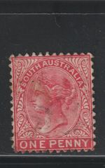 South Australia 1862 QV 1d Rose Used VF Victorian Era Classic bwcol 107