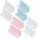 12 Pack Baby Girl & Boy Soft Cotton Turn Over Top Socks