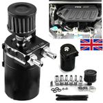 Car Oil Catch Reservoir Breather Can Tank + Filter Kit Cylinder Aluminum Engine