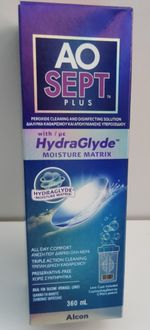 Alcon AOSEPT Plus Contact Lens Cleaning And Disinfectant Hydraglyde 360ml
