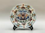 18th-Century Dutch Delft Manganese and Polychrome Charger Plate