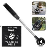 2M Portable Golf Ball Retriever Adjustable, Microfibre Golf Towel with Bag Clip