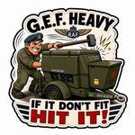 ROYAL AIR FORCE G.E.F. HEAVY MECHANIC FUNNY NOVELTY STICKER
