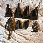 Vintage Cast Iron flat irons and 2 trivets