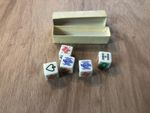 Vintage St George's Toys. Set of 5 playing card dice with box