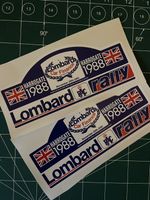 2 Replica Lombard RAC Rally Sticker,  1988