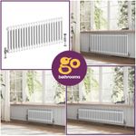 Traditional 2 Column Radiator White Horizontal Double Panel Cast Iron Style Rad
