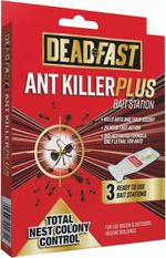 Deadfast 20300502 Ant Killer Plus Bait Station 3 x 4g, Natural