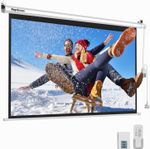 100" 16:9 Motorized Projector Screen with Dual-Side Power Inlet