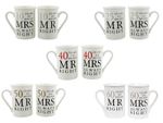Anniversary Mug Gift Set 10/25/40/50/60 Years Of Mr Right & Mrs Always Right