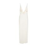 MAGDA BUTRYM Womens Dress Strappy Deep V-Neck Drape Gown Cream Size 36 RRP 1265