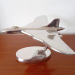 RAF Vulcan Aeroplane Home Ornament - Aluminium Plane Sculpture (25cm Wingspan)