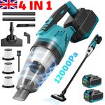 12KPA Cordless Handheld Vacuum Cleaner For Makita 18V Battery with 2 Battery Car