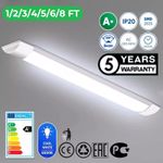 LED Batten Light Tube Strip Light Cold 6500K Daylight 1FT 2FT 3FT 4FT 5FT Office