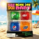 NeeDoh Nice Ice Baby 4 pack&Set of Four Nee Doh Mini Nice &CubePinkBluePurple