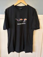 Guinness Men’s T Shirt Size M/L Black Toucan Tackle Logo Short Sleeve Cotton VGC