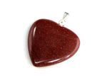 1 x 27mm Semi Precious Gemstone Heart Golden Sand Pendant Necklace Gift  R319