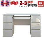 White Full High Gloss Dressing Table 6 Drawers Vanity Makeup/Computer Table Desk