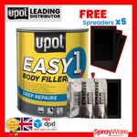 UPOL Easy 1 Filler Body Sand Smooth Filler 3L Deep Finishing W/ 5 Free Spreaders