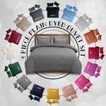 King Size Duvet Cover With Pillowcase 100% Cotton Feel Reversible Bedding Set