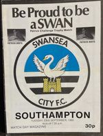 SWANSEA CITY v SOUTHAMPTON, 23/09/1980, FRIENDLY MATCH, GOOD CONDITION