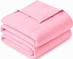 Pink Weighted Blanket 9kg 150x200cm Breathable Microfibre/Cotton Solid