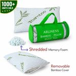 Bamboo Pillow Shredded Memory Foam Anti-Bacterial Orthopedic Head Neck Support  