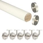 Primed Mopstick Handrail Kit with Nickel Octagonal Brackets & Slim End Caps
