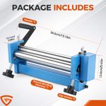 3 Roller Manual Slip Rolling Machine 12" Sheet Metal & Wire Bender Round Machine
