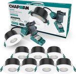 8 x LED 4W & 6W Fire Rated Ceiling Downlight 4CCT IP65 White Bezel (Multipack)