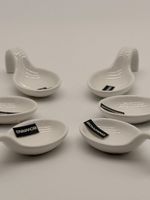 Bowring White Ceramic Appetizer Spoons Set of 6, Modern Minimalist Tasting Di...