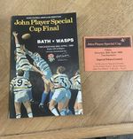 Rugby BATH v WASPS 1986 JOHN PLAYER (CUP FINAL PROGRAMME & Drinks Ticket