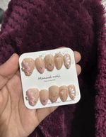 Cherry blossom pink flowers press on fake nails